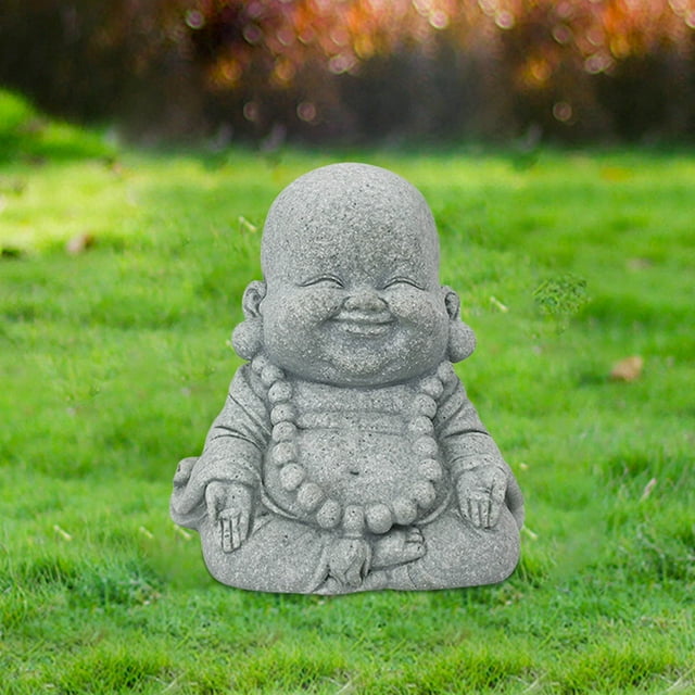 Zen Sandstone Buddha Statue Miniature Meditation Sculpture for Home Garden Car Feng Shui