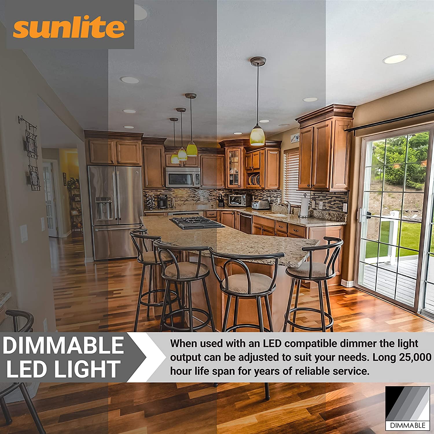 Sunlite LED BR40 Recessed Light Bulb, 14 Watts (85W Equivalent), Medium E26 Base, Dimmable,UL Listed, 6500K Daylight, 6-Pack