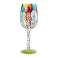 thumbnail image 5 of Lolita Birthday Streamers Hand Painted Multicolor Wine Glass 9in H, 5 of 5