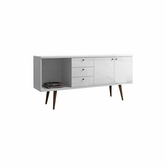 Utopia Modern Wide Dresser 3 Drawers White Gloss Maple Cream Engineered Wood