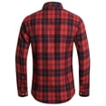 thumbnail image 4 of Donemore Men's Plaid Shirt Button Down Collar Two Pockets Casual Long Sleeve Top Comfortable Breathable Fit, 4 of 6
