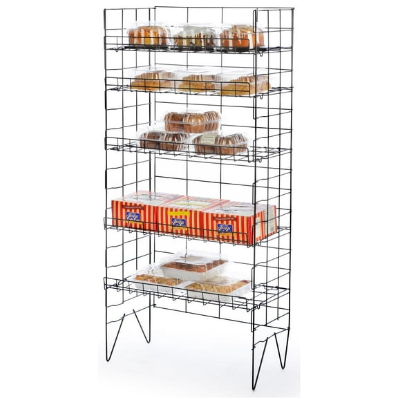 Bakers Storage Rack, Pantry or Kitchen Use, Steel Wire, 5 Shelf, 25"W x 52"H x 13"D (Black) (BAKAD5TBK)