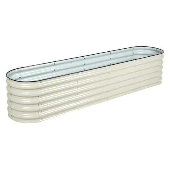 9-in-1 Modular Aluzinc Metal Raised Garden Bed, 89" L x 17.7" W x 17" H, Outdoor Planter Box for Vegetables, Flowers, and , Beige