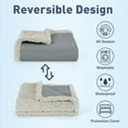 thumbnail image 6 of Pawsse Waterproof Pet Blanket, Pee Urine Proof Dog Blanket Cover for Couch Bed Furniture Protector, Liquid Proof Blanket for Small Medium Dogs, Gray/Tuape , 50” x 30”., 6 of 8
