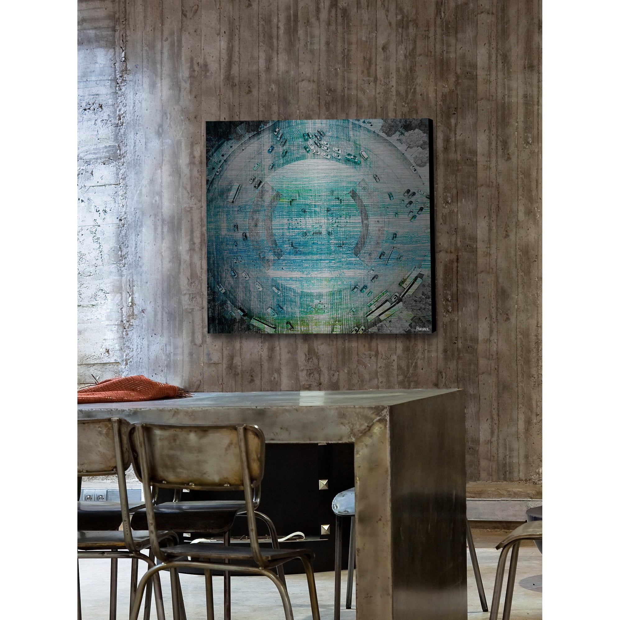 "Wrong Way Circle" Painting Print on Brushed Aluminum