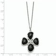 thumbnail image 3 of Chisel Stainless Steel Fancy CZ and Black Onyx Textured Necklace, 3 of 3