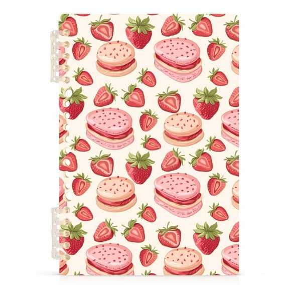 Strawberry Cakes Spiral Journal Notebook College Ruled Notebook 8.3" x 5.7" A5 Lined Thick Paper Page