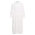 thumbnail image 4 of SIYUDAN Mens Kaftan Thobe Casual Long Sleeve Mens Summer Robe Polo Collar Thobe for Men White Thobe for Men, 4 of 4