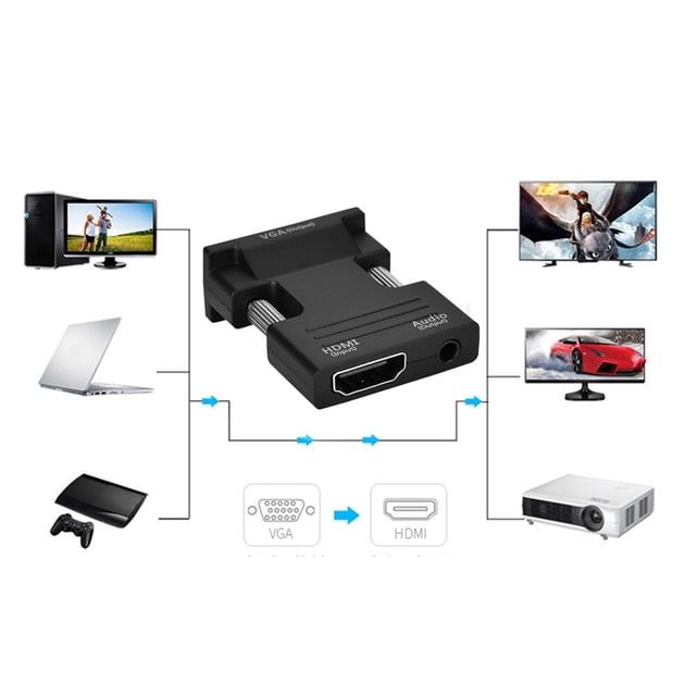 HD Multimedia Interface Quick Installation HD Multimedia Interface to VGA Adapter, Support HDCP 1.0 / 1.1 / 1.2/1.3 HD Multimedia Interface to VGA, Mp4 Monitor for Computers Tablet DV