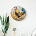 thumbnail image 4 of 14 Inch Wall Clock Battery Operated Silent Clock Decorative for Office, Kitchen, Outdoor, Living Room，Farm Bird Rooster Flower Watercolor Chic, 4 of 4