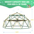 thumbnail image 3 of Climbing Dome,10FT Dome Climber with Hammock, Outdoor Play Equipment for 3 to 10 Children, Supports Jungle Gym up to 1,000 lbs, Rust Resistant, Easy to Assemble, Gift for Kids, Green+Yellow, 3 of 8