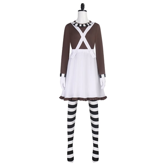 Oompa Loompa Inspired Puff Sleeve Dress for Adult Women Vintage Outfit