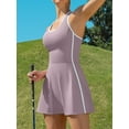 thumbnail image 6 of Women Tennis Dress with Built-in Bra and Pockets Shorts Racerback Athletic Dresses, 6 of 6