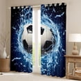 thumbnail image 2 of jejeloiu Football Game Lovers Blackout Curtains Set of 2 (52x84 Each),Soccer Sport Theme Window Curtains,Blue White Black Curtains and Drapes For Boys Kids,Microfiber Bedroom Decor, 2 of 6