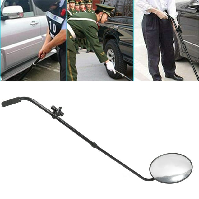 Under Vehicle Inspection Mirror, Shatterproof Aluminum Structure Under Car Inspection Mirror Lightweight Magnifying With Telescoping Handle For Goods Shelves