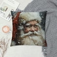 thumbnail image 2 of Orinice Santa Claus Snow Beard Graphic Decorative Cushion Throw Pillow Cover for Home Living Room Sofa Decor Winter Printed 1PC 18x18in, 2 of 5