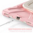 thumbnail image 3 of ELEHOLD Rugged Case for Samsung Galaxy Tab S9 FE /S9 11 Inch Tablet, with 360° Rotation Kickstand Handle Grip Crossbody Shoulder Strap Heavy Duty Shockproof Protective Cover,Pink, 3 of 10
