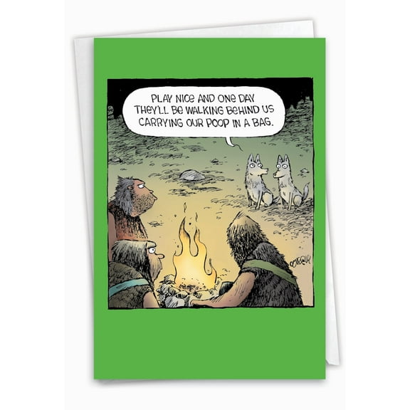 NobleWorks Funny Birthday Greeting Card with 5 x 7 Inch Envelope (1 Card) Bday Dog Followers C7865BDG