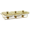 thumbnail image 1 of Food Warmers Trays Buffet Food Warmer Pot 3 Grids 1.3L/1.5L Serving Dish Rectangular Food Pans Buffet Servers for Wedding Holiday Restaurant, 1 of 8