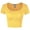 YELLOW, variant on Womens Basic Scoop Neck Short Sleeve Crop Top