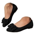 thumbnail image 3 of YLYL Women's Suede Bow Pointed Toe Flat Shoes Slip on Soft Comfy Casual Dress Ballet Flats, 3 of 6