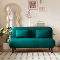 thumbnail image 2 of DECMAY Convertible Chair Bed, Tri-Fold Sofa Bed with Adjustable Backrest & Pillow, Leisure Chaise Lounge Couch with Sturdy Iron Frame for Home & Office, Comfortable Sleeper Chair, 2 of 14