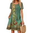 thumbnail image 3 of Fantaslook Boho Summer Dresses for Women Casual Short Sleeve T Shirt Dress with Pockets Beach Vacation Clothes, 3 of 9