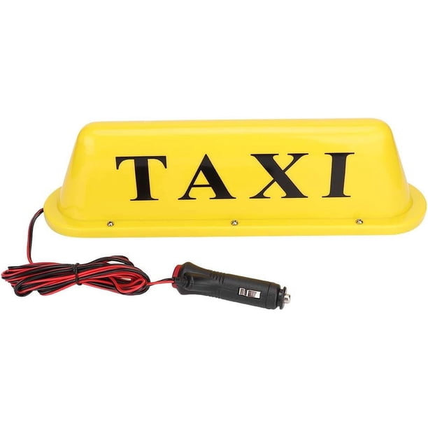 Luz de taxi de 12 V (amarilla), lámparas de señalización universales Bombillas LED magnéticas para techo de automóvil superbrillantes Luz de parabrisas Cabina con disco de succión Base sellada Práct