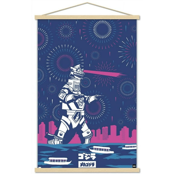 Godzilla - Mecha Godzilla Wall Poster with Wooden Magnetic Frame, 22.375" x 34"