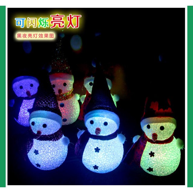 leyfeng Partícula Navidad Muñeco de nieve Grano de arroz Muñeco de nieve colorido Anillo luminoso Luz de noche Regalo de Navidad Árbol de Navidad