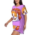 thumbnail image 2 of Bingfone Corgi In Sushi Roll Print Pajamas Sets for Women Soft Short-Sleeved Pjs with Lounge Shorts Two Piece Sleepwear, 2 of 8