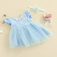 thumbnail image 3 of Robe Formelle de Princesse Fleurie pour Bébé Fille Robe de Fête d'Anniversaire Robe Tutu, 3 of 8