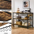 thumbnail image 6 of Yaheetech Rolling Kitchen Island with 3 Shelves, Glass Holder and Power Outlets, Rustic Brown, 6 of 9