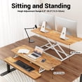 thumbnail image 2 of Standing Desk Wide Height Adjustable Quick Sit Stand Computer Desk Converter for Home Office Workstation ( Frame + Desktop), 2 of 7