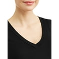 thumbnail image 3 of Oh! Mamma Maternity Basic V-Neck Tee With Flattering Side Ruching (Women's and Women's Plus), 3 of 4