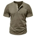 thumbnail image 4 of T-Shirts Male Spring Short Sleeve Solid Color Letter Stripe Stitching Short Sleeve Top Tee Shirts Men Green L, 4 of 4