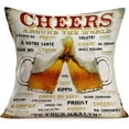 thumbnail image 4 of Throw Pillow Covers Beer Classical Quote Lettering Series Throw Pillows Cases 18 x 18 Inch Set of 4 Cotton Linen Vintage Rustic Icons Decorative Pillow Covers Cushion Case for Home Sofa (Beer Set), 4 of 6