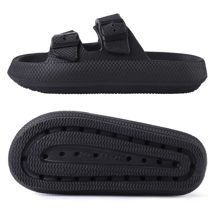 Oyang Women s Cloud Slides Double Buckle Adjustable Summer Beach