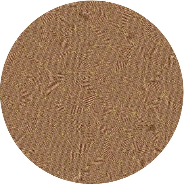 Ahgly Company Machine Washable Indoor Square Transitional Sienna Brown Area Rugs, 3' Square