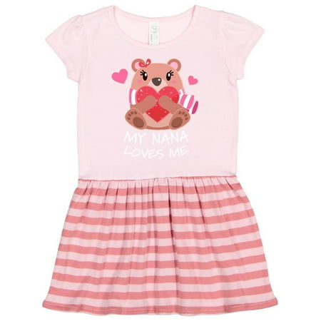 

Inktastic My Nana Loves me- bear and hearts Gift Toddler Girl Dress