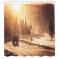 thumbnail image 3 of Ambesonne Winter Shower Curtain, Colorado Mountain Road, 69"Wx75"L, Brown Orange Yellow, 3 of 3