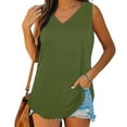 thumbnail image 6 of Yghzkop Women's Tank V-Neck Basic Casual Flowy Summer Sleeveless T-Shirt, 6 of 8