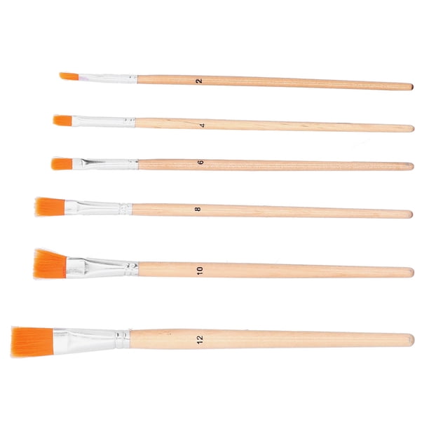 Juego De 6 Pinceles Para Pintura Al óleo, Pelo De Nailon Profesional, De Madera, Pinceles Acrílicos Para Acuarela Para Artistas, Principiantes, Niños, Acuarela, Pintura