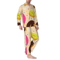 thumbnail image 2 of Balery Donuts Pijama para Hombre de Dos Piezas con Manga Larga, Conjunto de Dormir y Descanso Suave con Bolsillos-Medium, 2 of 7