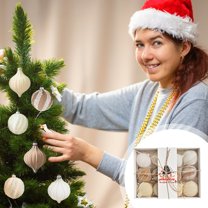 EGYMEN 12Pcs Hand Painted Christmas Ornaments, Exquisite Holiday Decorations With Unique Design, Colorful Festive Balls For Tree And Home Decor