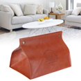 thumbnail image 4 of Desktop Tissue Box, Tissue Box Waterproof Dirt-resistant Extraction Tissue Box, For Bedroom  7.9 X 4.7 X 4.9 In With PU Leather Orange, 4 of 8