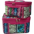 thumbnail image 2 of Travel Sport Women's Print Cosmetic Case (2-piece set) (Chevron-Pink Multi), 2 of 5