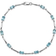 thumbnail image 4 of Sterling Silver Rhodium-Plated Blue Topaz Bracelet (7 X 3) Made In China qx843bt, 4 of 5