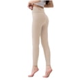 thumbnail image 4 of LEBONYARD Women's Active Fleece Leggings,Womens Trouser Pants,Womens Winter Solid Color Plus Thick Coral Fleece Home Warm Pants Beige XL, 4 of 6