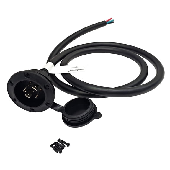 Parkworld 79711 NEMA L14-30 Port Plug Assembly Power Inlet NEMA L14-30P Molded with 10AWG Power Cord 6FT